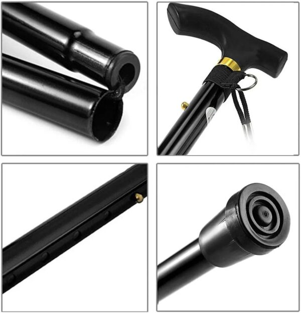 BLACK FOLDABLE WALKING STICK - Image 2