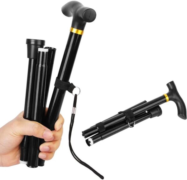 BLACK FOLDABLE WALKING STICK