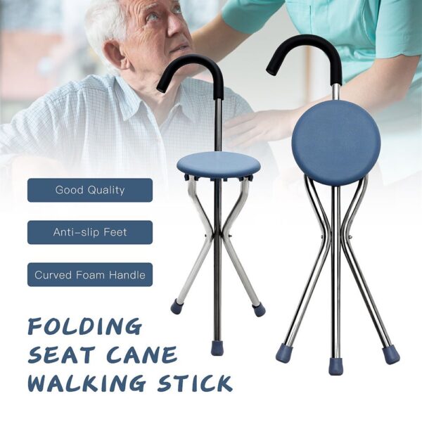 FOLDABLE WALKING STICK WITH SEAT - Image 3