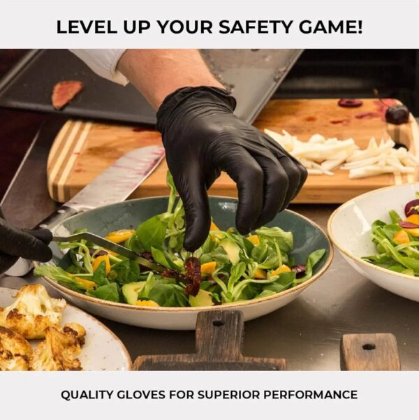 DISPOSABLE BLACK NITRILE GLOVES - Image 3