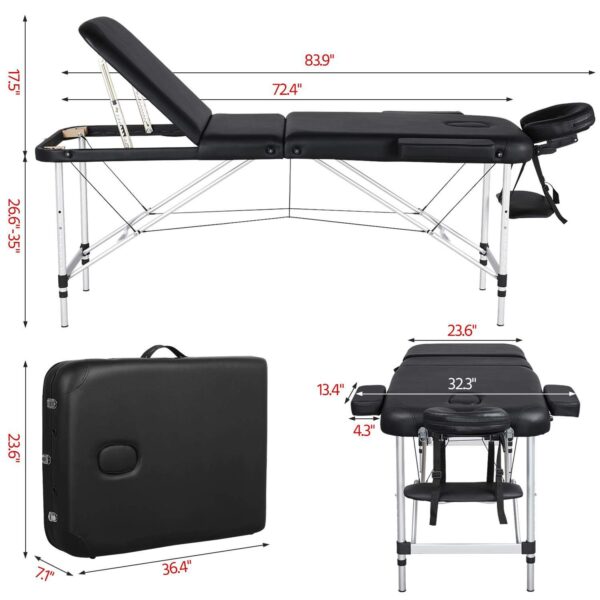 Foldable Massage Bed (Black Aluminium)


Color: Black
Max Weight Capacity: 200kg
Size: 84 inch (Pack of 1)
Shape: Rectangular
Product Care Instructions: Wipe with Dry Cloth - Image 3