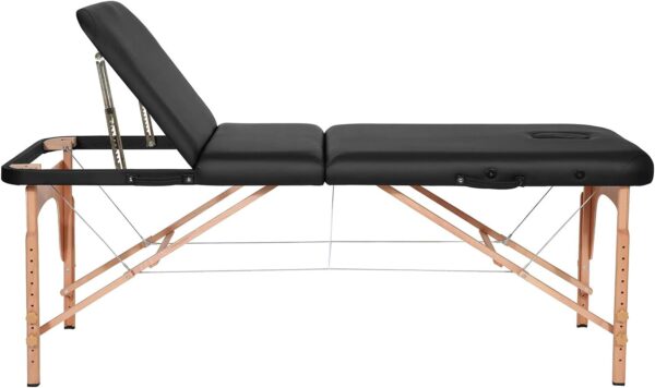 Foldable Massage Bed (Black Wooden) - Image 3